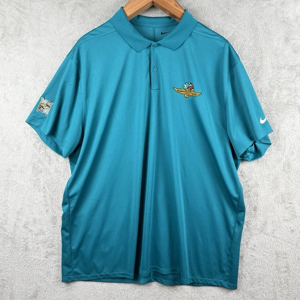 Indianapolis Motor Speedway Polo Shirt Mens 2XL Nike‎ Dri-Fit Embroidered Logo